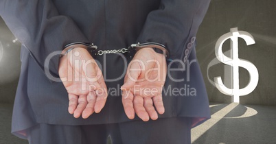 Digital composite image of a businessman with bonded hands
