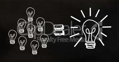 Conceptual image showing power efficiency light bulb