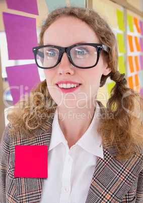 Smiling woman in spectacles