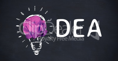 Hand drawn graphic of idea concept on black background
