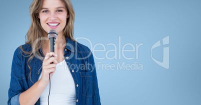 Woman speaking on microphone