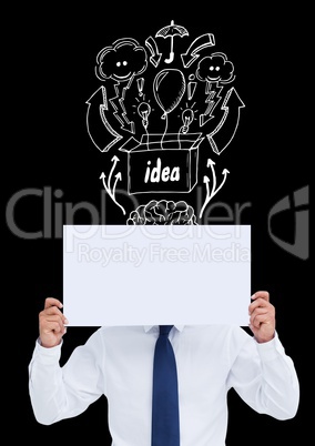 Man holding blank placard with idea concept