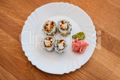 Sushi on white