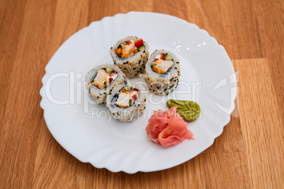 Sushi on white