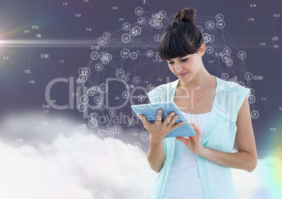 Woman using digital tablet