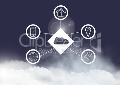 Conceptual image of digitally generated connecting icons