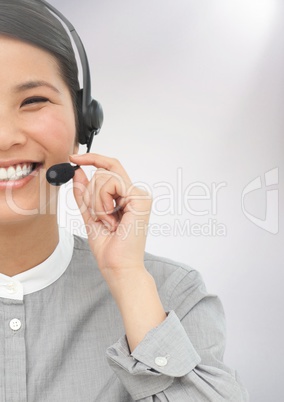 Smiling woman with headphones