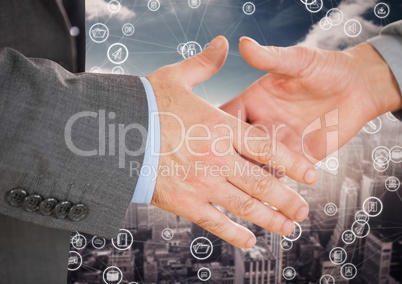 Close-up of businesspeople shaking hands