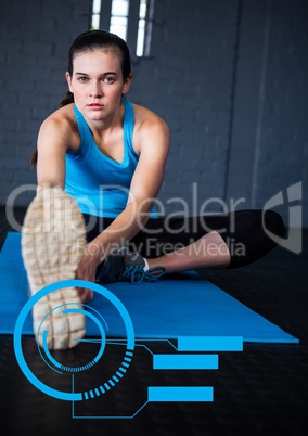 Portrait of woman exercising on mat
