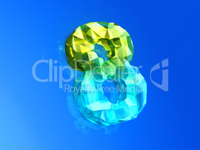Yellow- blue eight as precious Cristal