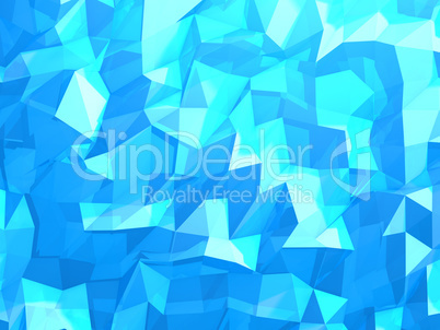 Abstract 3d rendering of blue surface. Background with futuristic lines and low poly shape.
