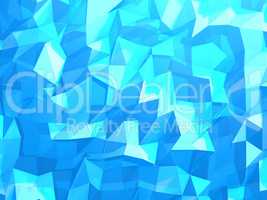 Abstract 3d rendering of blue surface. Background with futuristic lines and low poly shape.