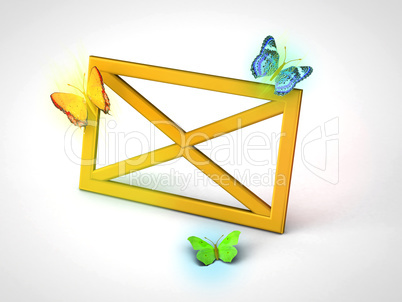 Newsletter or mail icon. 3D rendering