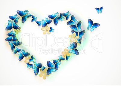 Heart with butterflies for Valentines Day