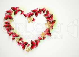 Heart with butterflies