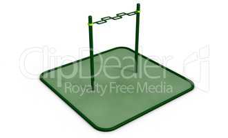 Parallel horizontal bars at sports ground for workout. 3D rendering.
