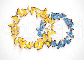 Ring shape frame of butterflies