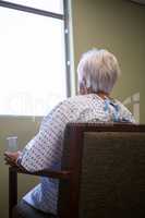 Senior patient siting on chair