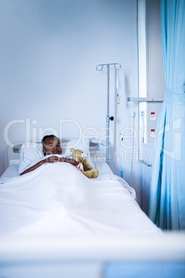 Patient resting on the bed at hospital