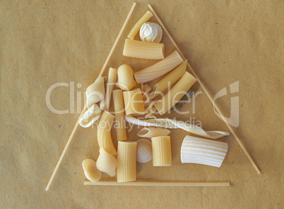 Traditional Italian pasta with copy space