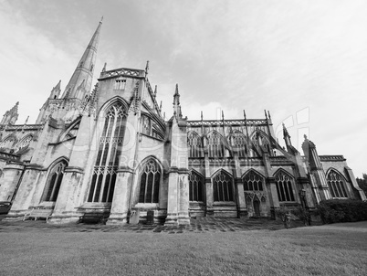 St Mary Redcliffe in Bristol in black and white