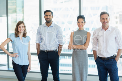 Business executives standing in office