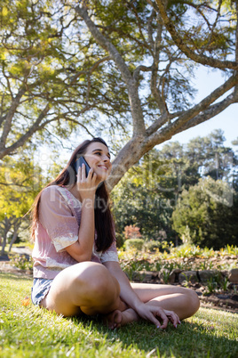 Woman talking on mobile phone