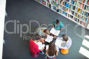 Attentive students studying in library