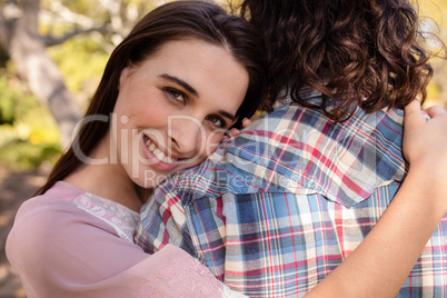 Young couple embracing each other