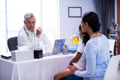 Doctor and patient interacting with each other
