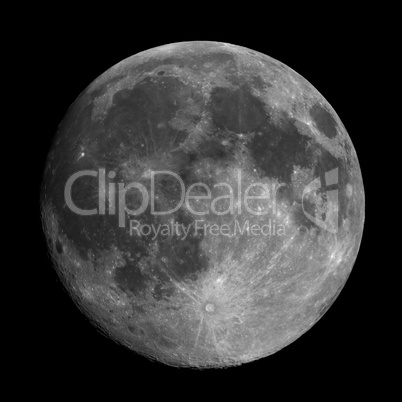 Full moon seen with telescope