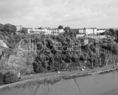 River Avon Gorge in Bristol in black and white