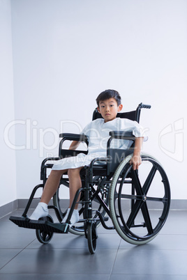 Disabled boy patient on wheelchair
