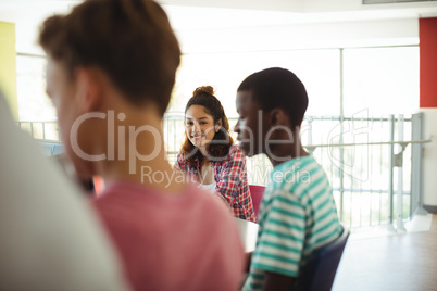 Portrait of student in classroom