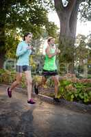 Couple jogging in park