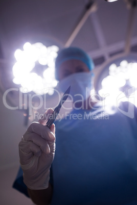 Surgeon performing operation in operation theater