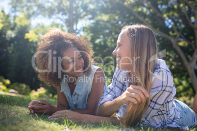 Female friends having fun in park