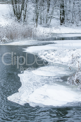 Small river in the winter