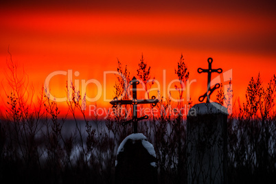 Christian cross silhouette