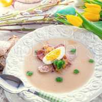Polish Sour rye soup