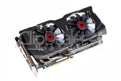 Hi-End (Hi-Fi) computer graphic (video) card isolated on white.