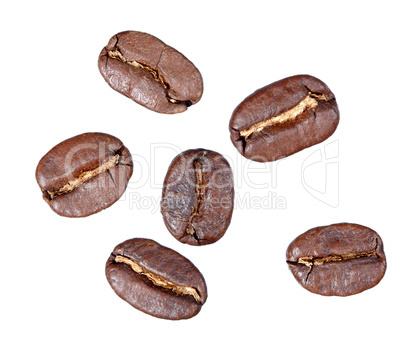 Coffee beans isolated on white.