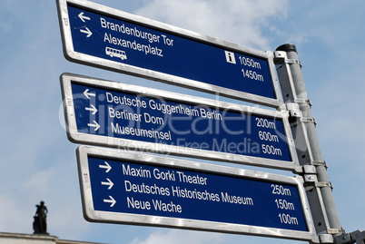 Tourist sign in Berlin Germany