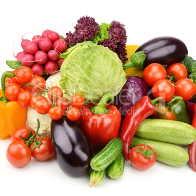 set vegetables isolated on white background