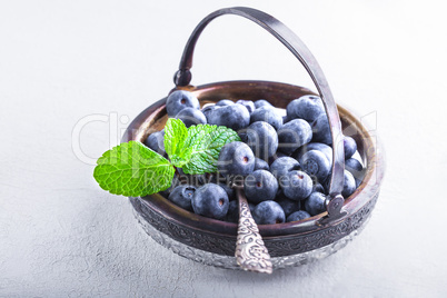 Fresh Blueberries and mint