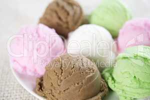 Close up group of ice cream.