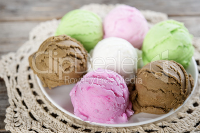 Closeup ice cream.