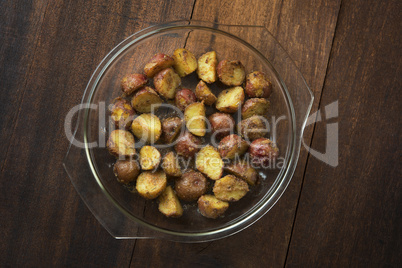 Oven roasted potatoes top view