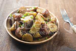 Oven roasted potatoes ready to serve