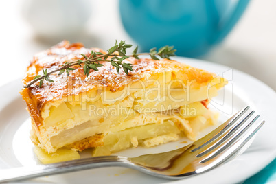 Potato breakfast gratin with parmesan